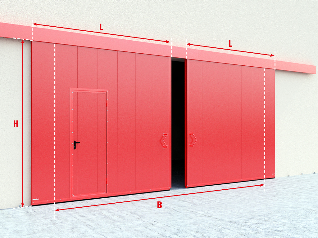 Ikki eshikli o‘zgartirilgan eshiklar. Buyurtmachi tomonidan berilgan texnik vazifaga muvofiq qo‘shimcha jihozlar: integratsiyalangan kalitka, «antipanika» tizimi, eshik va kalitka varaqalarining avtomatik yopilishi tizimi bilan turli xil konstruktsiyalar ishlab chiqariladi. Kalitkaning o‘lchami 900 × 2 050 mm. Shuningdek, o'zining konstruktiv byurosi yordamida standart bo'lmagan yechimlar ishlab chiqilishi mumkin.